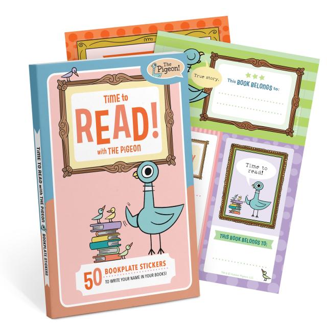 Time to Read! With The Pigeon: 50 Bookplate Stickers